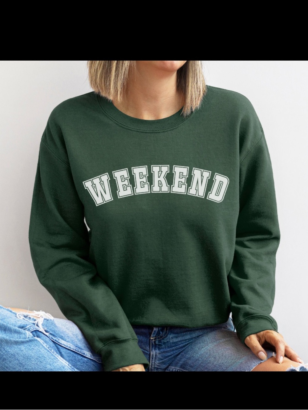 Oat Collective WEEKEND sweatshirt pullover small green